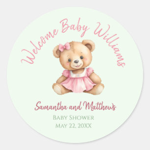 Teddybär-Baby-Party Runder Aufkleber