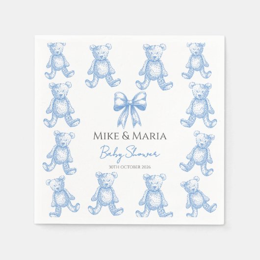 Teddybär-Baby-Party-Servietten Serviette (Vorderseite)