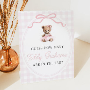 Teddybär-Baby-Party Wie viele Teddy Grahams Sockelschild