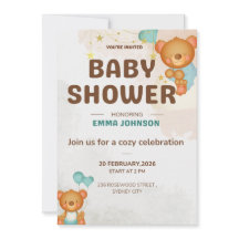 Teddybär-Baby-Shower-Einladung