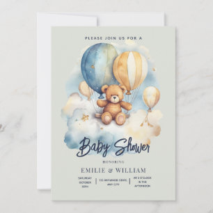 Teddybär-Baby-Shower-Einladung kann es kaum erwart Einladung