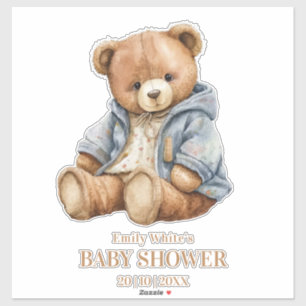 Teddybär-Baby-Shower-Einladung Kann kaum warten Aufkleber