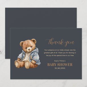 Teddybär-Baby-Shower-Einladung Kann kaum warten Dankeskarte