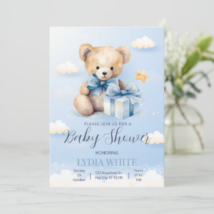 Teddybär-Baby-Shower-Einladung Kann Kaum Warten Einladung