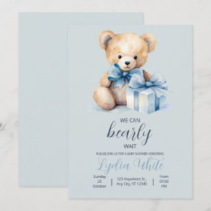 Teddybär-Baby-Shower-Einladung Kann kaum warten Einladung