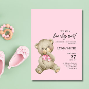 Teddybär-Baby-Shower-Einladung, Kann kaum warten Einladung