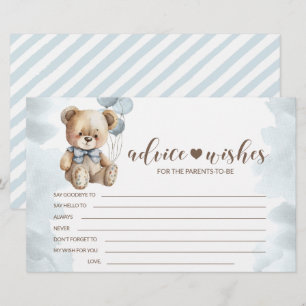 Teddybär-Baby-Shower-Eltern-Ratschlag-Wunschkarten Briefpapier