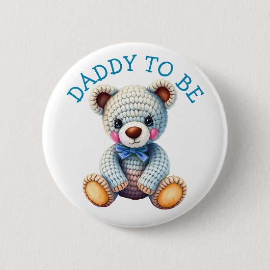 Teddybär  | Baby Shower für werdende Väter Button (Vorderseite)