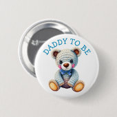 Teddybär  | Baby Shower für werdende Väter Button (Vorne & Hinten)