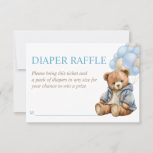 Teddybär Baby Shower Kaum warten Windel-Raffle Einladung