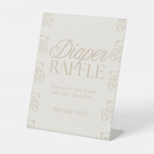 Teddybär-Baby-Shower-Windel-Raffle-Schild