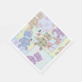 Teddybär, Babymuster Serviette (Ecke)