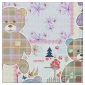 Teddybär, Babymuster Stoff (Nahaufnahme)