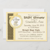 Teddybär-Babyparty-Gelb Einladung (Rückseite)