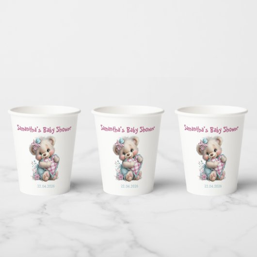 Teddybär-Babyparty mit Papiertassen Pappbecher (Multi)