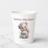 Teddybär-Babyparty mit Papiertassen Pappbecher (Vorderseite)