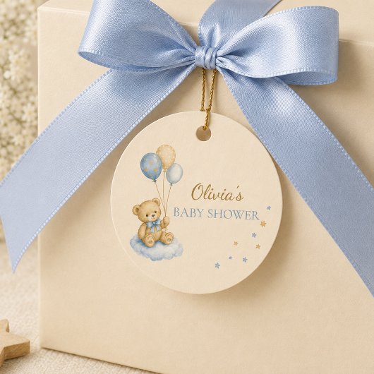 Teddybär-Babyshower-Mitgebsel-Tags Geschenkanhänger