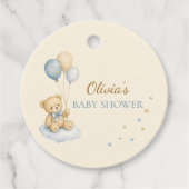 Teddybär-Babyshower-Mitgebsel-Tags Geschenkanhänger (Vorderseite)