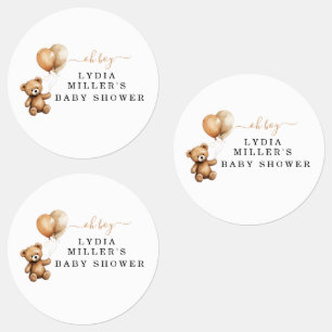 Teddybär-Ballon-Babyshower Geschlechtsneutral Etiketten