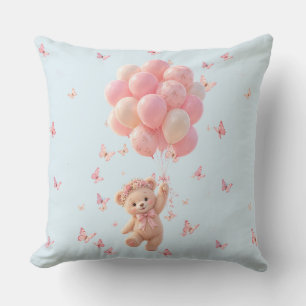 Teddybär-Ballon-Schmetterlinge Kissen