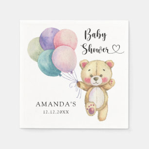 Teddybär-Ballons - Babyparty Serviette