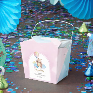 Teddybär-Ballonwolken Beary Erster Geburtstag Geschenkschachtel