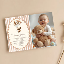 Teddybär-Balloons braune Streifen Geburtstag