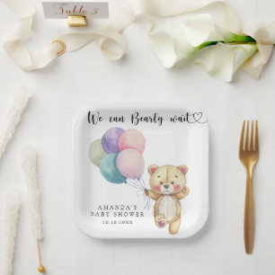 Teddybär-Balloons - wir können es kaum erwarten Pappteller