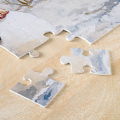 Teddybär baut einen Schneemann Puzzle (Seite)