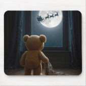Teddybär beobachtet den Weihnachtsmann Mousepad (Vorne)