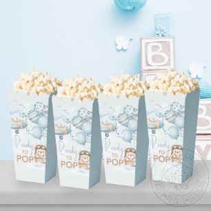 Teddybär bereit zum Knallen von Popcorn Geschenkschachtel