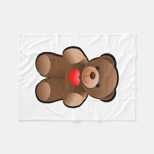 Teddybär-Bild Fleecedecke (Vorderseite (Horizontal))