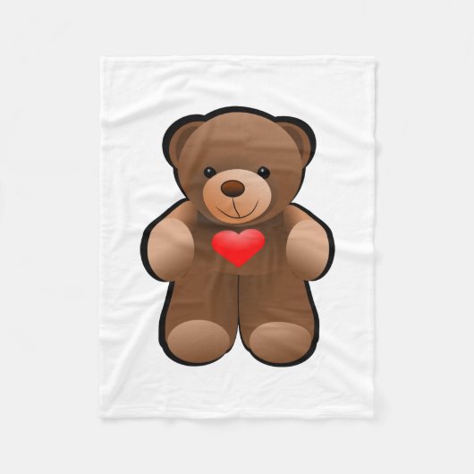 Teddybär-Bild Fleecedecke (Vorderseite)