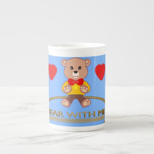Teddybär Blau Porzellantasse (Vorderseite)