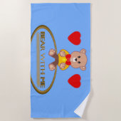 Teddybär Blau Strandtuch (Vorderseite)