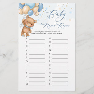 Teddybär Blaue Ballons Baby Name Rate Spiel