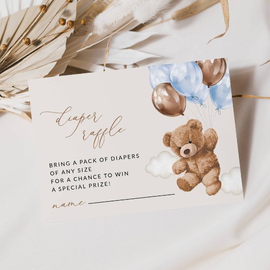 Teddybär, Blauer Ballon, Windelwirbel Begleitkarte