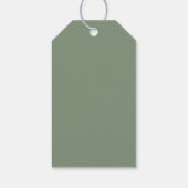Teddybär-Bogen-Plüsch Gingham Antique Sage Geschenkanhänger (Rückseite)