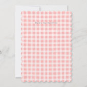 Teddybär-Bogen-Plüsch Gingham Rosa Blau Einladung (Rückseite)