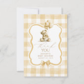 Teddybär Braun Gingham Süß Danke (Vorderseite)
