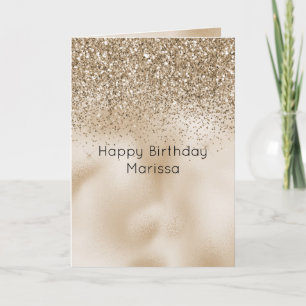 Teddybär Braun Gold Glam Glitter Karte