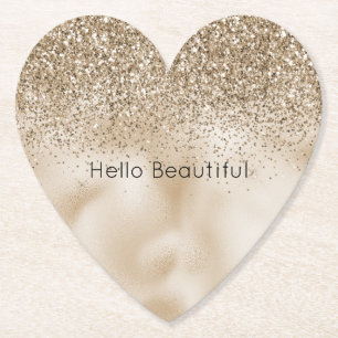 Teddybär Braun Gold Glam Glitter        Untersetzer
