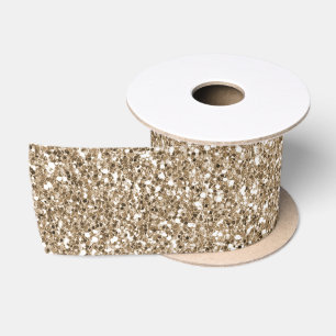 Teddybär Braun Gold Glitter Satinband
