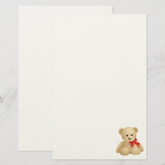Teddybär Briefpapier (Vorne/Hinten)