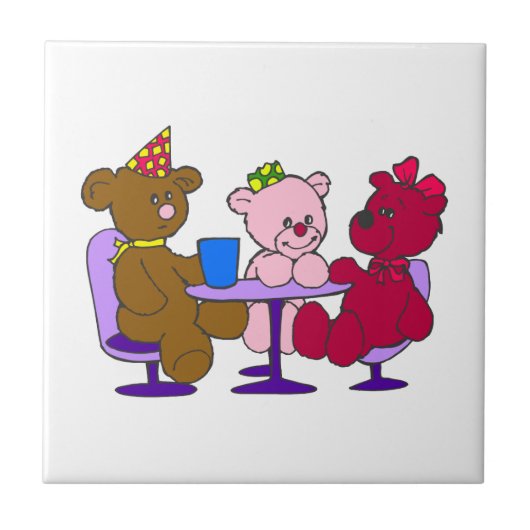 Teddybär-Café Fliese (Vorderseite)