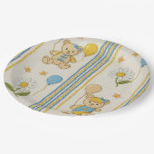 Teddybär-Daisy-Garten-Muster (10) Pappteller (Schrägansicht)