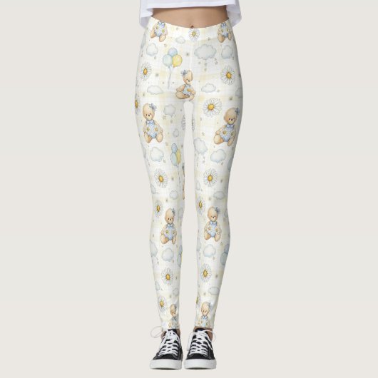 Teddybär Daisy Garten Muster (15) Leggings (Vorderseite)