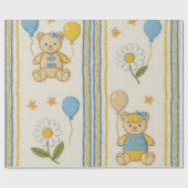 Teddybär-Daisy-Gartenmuster (10) Geschenkpapier (Flach)