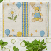 Teddybär-Daisy-Gartenmuster (10) Geschirrtuch (Gefaltet)