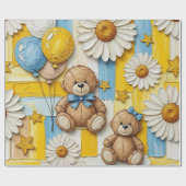Teddybär-Daisy-Gartenmuster (11) Geschenkpapier (Flach)